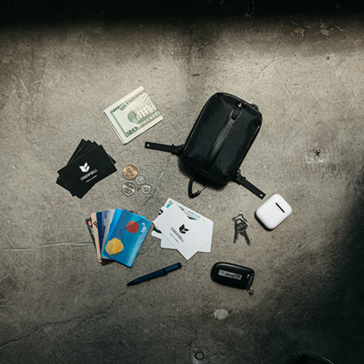 ANNEX 360-揹錢包，將傳統錢包的功能濃縮後的實驗性錢包，小空間卻擁有完整錢包功能，一條拉鍊三個口袋的專利設計讓卡片、鈔票、零錢分類收納，藍芽耳機、鑰匙也可輕鬆放入。可以揹可以外掛在其他包款或褲耳上的時尚零錢包；輕巧的造型揹在身上立即融入穿搭，RFID防盜刷塗層與防盜拉鍊讓財產更加安全。